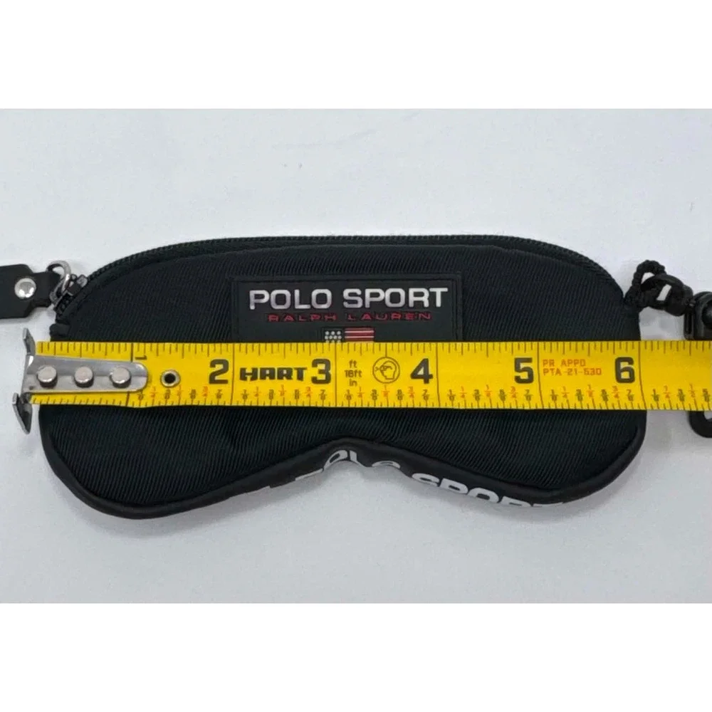 VTG Polo Sport Ralph Lauren Soft Sunglass Case Black Full Zip Logo Keychain USA